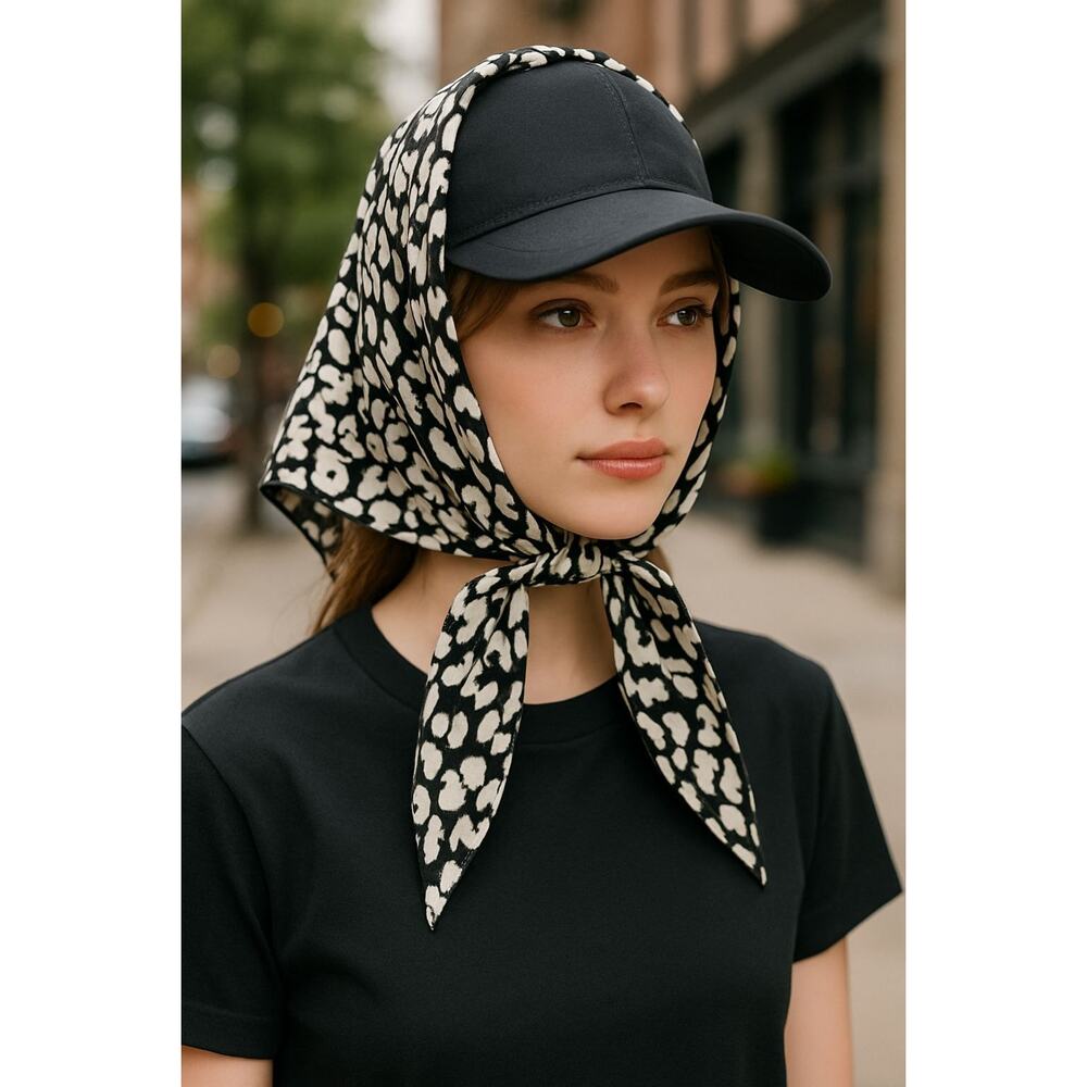 Leopard Print Silk Neck Scarf